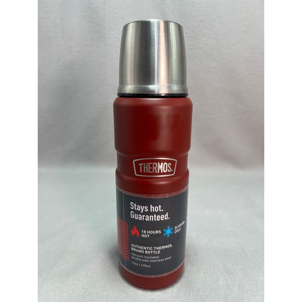 Thermos Stainless King Travel Bottle Red‎ Vacuum Insulated Gorpcore 16ozl